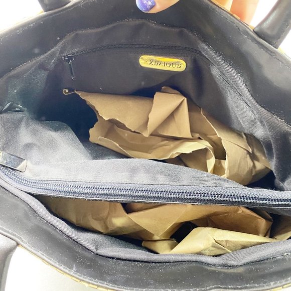 EXIMIOUS London Black & Cream Woven Tote - Picture 4 of 11